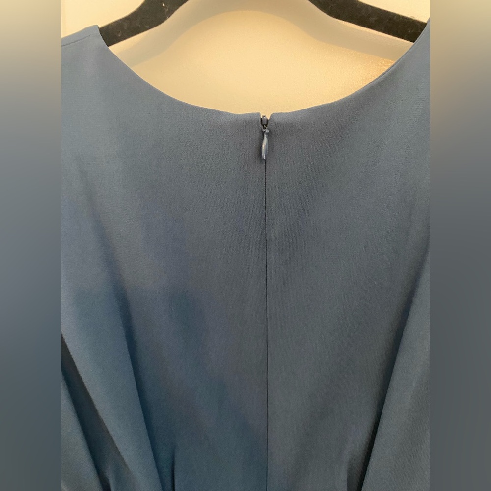 MM.LaFleur Slate Blue Midi Dress with Cap Sleeves - Picture 3 of 7